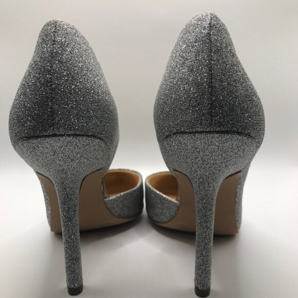 BCBGeneration Women's Silver Sparkly Pointed Toe D'Orsay Stilleto Pump Size 8 - Picture 6 of 10